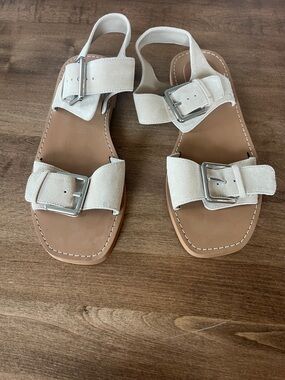 Steve Madden Santo Suede Flat Slingback Sandals - Sand